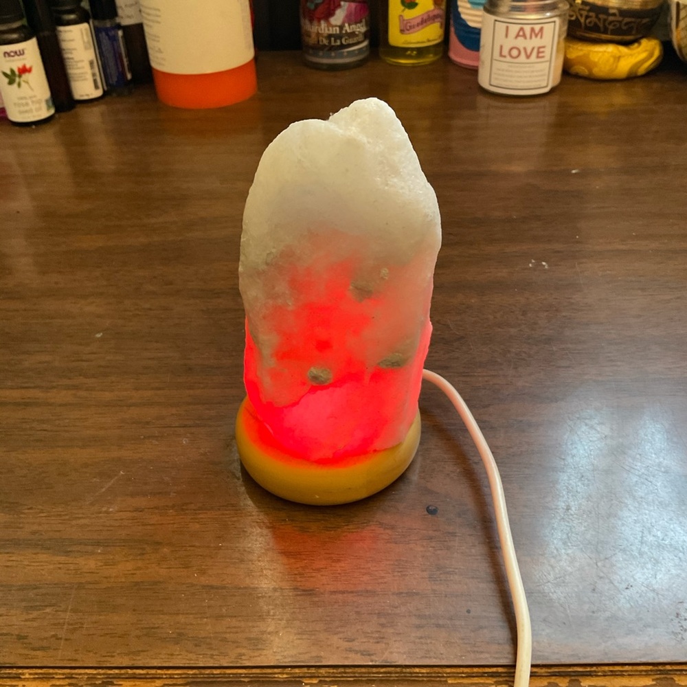 5 Inch LED White Salt Rock Lamp